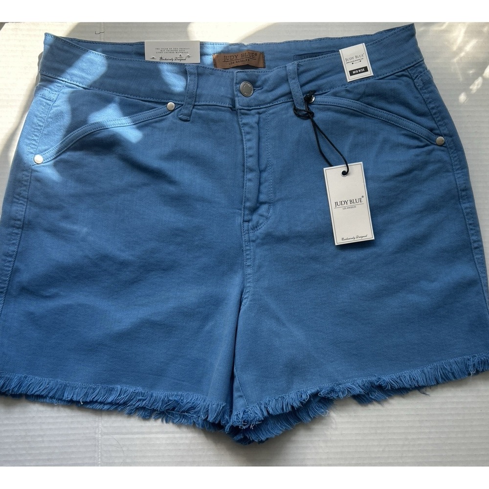 Judy Blue Denim Jean Shorts Color Sky  Blue Womens 2X New CL103